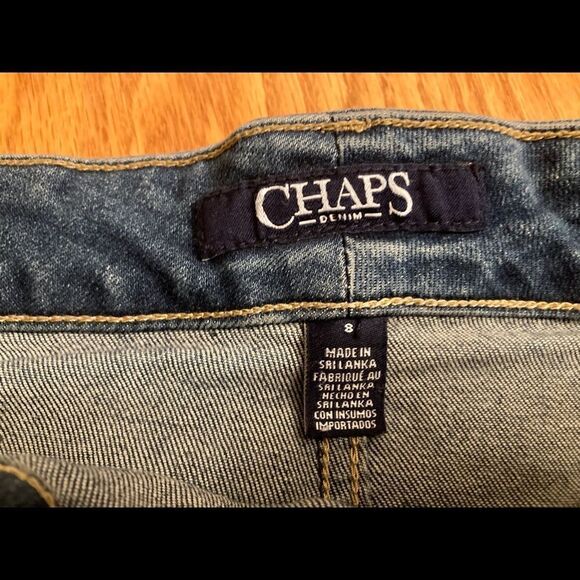 Chaps Denim front button Skirt - Picture 6 of 10